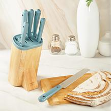 Leo Slate 7pc Knife Block Set with Glossy Handles