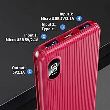 Letscom 10KmAh Power Bank 2-pack with Extra Cables & LCD Display