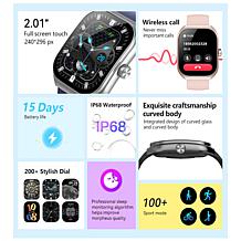 Letsfit E46 Silver Bezel Smart Watch with Extra Band