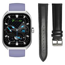 LetsFit E46 Smart Watch with Band and Charger Set of 2 - Silver
