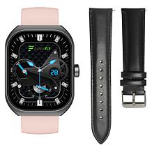 LetsFit E46 Smart Watch with Band and Charger Set of 2 - Black
