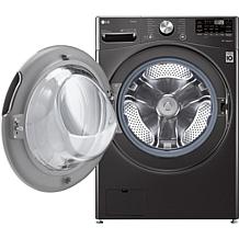 LG 5.0-Cu. Ft. Front Load Washer with Built-In Intelligence - Black...