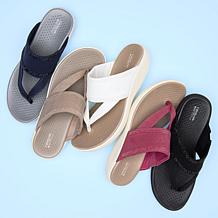 LifeStride with Bzees Technology Canvas Bright Thong Sandals