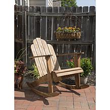 Linon Trent Teak Outdoor Adirondack Rocking Chair