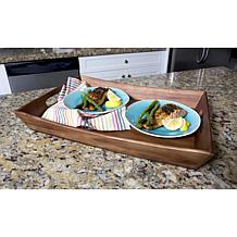 Lipper Acacia Curved Serving Tray