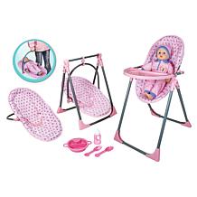 JC Toys For Keeps Playtime! Baby Doll High Chair and Play Accessories -  20241105