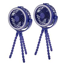 Living Glow 5" 3-in-1 Rechargeable Fan 2pk