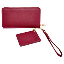 London Fog Josie Vegan Leather Zip-Top Wallet and ID Wristlet