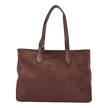London Fog Lisa Studded Faux Suede Tote Bag