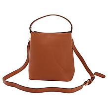 London Fog Lux Bucket Crossbody Bag with Charms