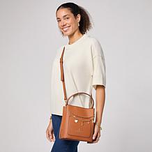 London Fog Lux Bucket Crossbody Bag with Charms