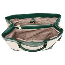 London Fog Oversized Canvas Satchel and Wallet Set