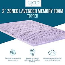 LUCID Comfort Collection 2" Zoned Lavender Memory Foam Topper - Queen