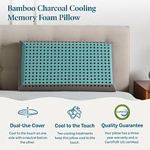Lucid Comfort Collection Bamboo Charcoal Gel Memory Foam Pillow, King