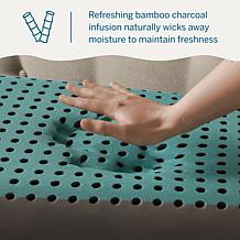 Lucid Comfort Collection Bamboo Charcoal Gel Memory Foam Pillow, King