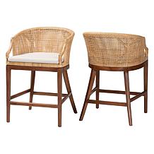 Lumajang Counter Stool with Natural Rattan Frame