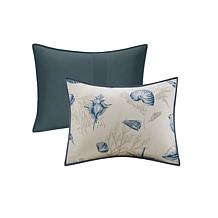 Madison Park Bayside 7-Piece Comforter Set Blue Queen