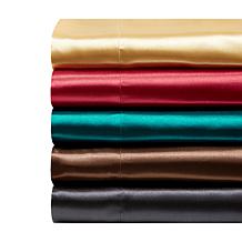 Madison Park Essentials Full Black Satin Wrinkle-Free 6pc Sheet Set