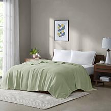 Madison Park Freshspun Basketweave Cotton Blanket - Twin