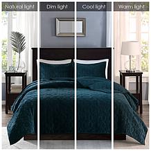 Madison Park Harper Faux Velvet Reversible 3pc Coverlet Set - K/Cal K