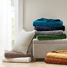 Madison Park Harper Faux Velvet Reversible 3pc Coverlet Set - F/Q