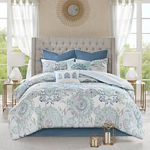 Madison Park Isla 8-Piece Reversible Comforter Set, Blue - Cal King