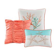 Madison Park Pebble Beach 6pc Coral Coverlet Set - K/CK