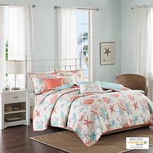 Madison Park Pebble Beach 6pc Coral Coverlet Set - K/CK