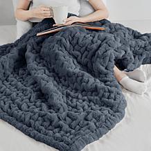 Madison Park Ruched Fur Throw 50" x 60"