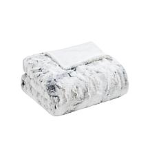 Madison Park Sachi Oversized Faux Fur Throw 60"x70" -  Grey
