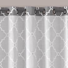 Madison Park Saratoga Fretwork Curtain - Grey - 50"x84"