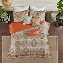 Madison Park Tangiers 6-pc Reversible Coverlet Set- Orange, Full/Queen