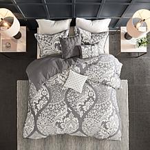 Madison Park Vienna 6-pc Printed Duvet Cover Set - Grey, King/Cal King