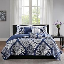 Madison Park Vienna 6-pc Reversible Coverlet Set- Indigo King/Cal King