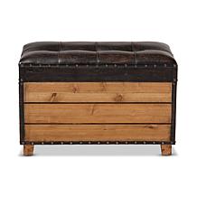 Marelli Faux Leather Upholstered Storage Trunk Ottoman 2-Piece Set