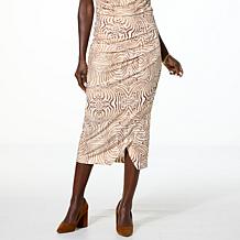 Mark & James by Badgley Mischka Draped Crepe Knit Midi Skirt