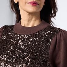 Mark & James by Badgley Mischka Odette Sequin-Front Sweater