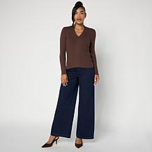 Mark & James by Badgley Mischka Wide Leg Knit Denim Pant