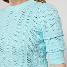 Mark + James Puff Sleeve Pointelle Sweater