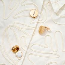 Marla Wynne Brass CZ Textured Disc Button Covers