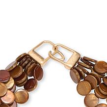MarlaWynne 23" Simulated Shell Multi-Row Necklace