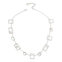 MarlaWynne Bling Geometric Open Shapes Stone-Accented Necklace 