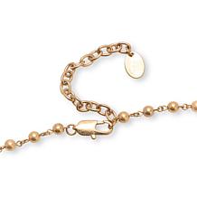MarlaWynne Brass and Crystal Oval Station Beaded Necklace