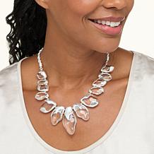 MarlaWynne Clear Acrylic Molten Metal Rope Chain Station Necklace