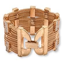 MarlaWynne Crystal-Accented Multi-Layered Wheat Chain Bracelet