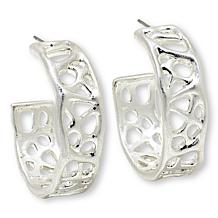 MarlaWynne Geometric Open Freeform Honeycomb Hoop Earrings