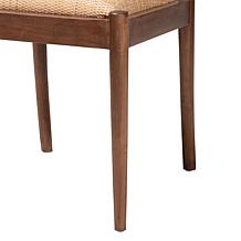 Maryland Dining Chair with Acacia Wood & Rattan, 18.5"W x 34.6"H