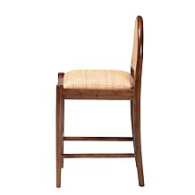 Maryland Rustic Acacia Wood & Rattan Counter Stool