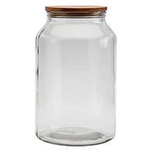 Mason Craft and More 4pc European Glass Canister with Acacia Wood L...