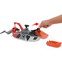 Mattel Matchbox Jurassic World Rebirth Mosasaurus Rescue Action Boa...